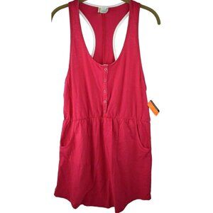 ORageous Womens XL Pink Henley Racer Tank Swimsuit Coverup is New with Tags